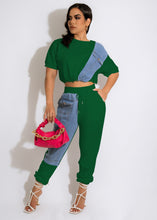 Load image into Gallery viewer, Denim casual sports suit AY2014