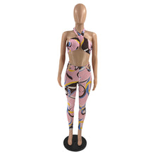 Load image into Gallery viewer, Trendy printed tube top trousers set AY2036