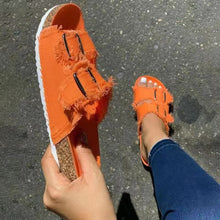 Load image into Gallery viewer, Flat slippers belt buckle flat sandals HPSD222