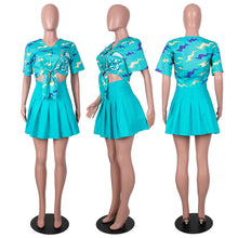 Load image into Gallery viewer, Shirt pleated sexy skirt two piece set AY1979