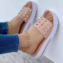 Load image into Gallery viewer, Fashion thick bottom round head rivet women's slippers HPSD214