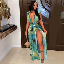 Load image into Gallery viewer, Sleeveless Cardigan Print Swimsuit AY2031