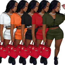 Load image into Gallery viewer, Fashion Solid Color Thread Splicing Two Piece Set(AY1858)