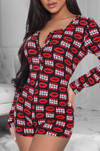 Load image into Gallery viewer, Lip print short sleeve V-neck jumpsuit(AY1641)
