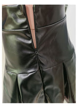 Load image into Gallery viewer, Fashion Print T-Shirt Pleated Leather Skirt Two Piece Set(AY1781)