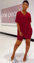 Load image into Gallery viewer, V-neck split top and shorts two-piece set AY2055