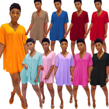 Load image into Gallery viewer, V-neck split top and shorts two-piece set AY2055