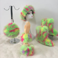 Load image into Gallery viewer, Colorful plush boots round pack four-piece suit(HPSD164)