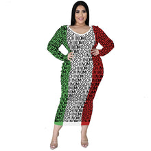 Load image into Gallery viewer, Fashion thread print colorful dress(AY1749)