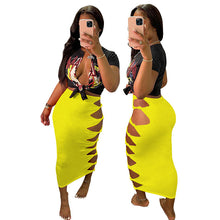 Load image into Gallery viewer, Sexy hollow solid color skirt AY1887