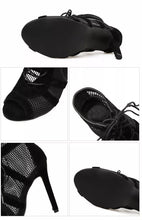 Load image into Gallery viewer, Fish mouth stiletto heel lace-up ankle bootsHPSD120