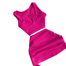 Load image into Gallery viewer, Sexy V-neck drawstring solid color dress set AY2763