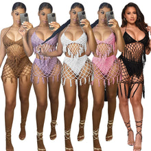 Load image into Gallery viewer, Sexy knitted blouse swimsuit two piece set(AY1952)