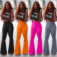 Load image into Gallery viewer, High-waisted flared zipper wide-leg pants(AY1515)
