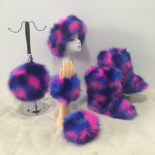 Load image into Gallery viewer, Colorful plush boots round pack four-piece suit(HPSD164)