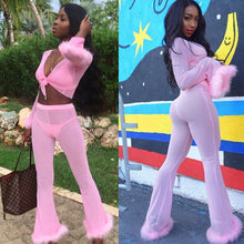 Load image into Gallery viewer, Plush stitching solid color chiffon four-piece suit(AY1653)