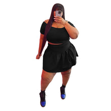 Load image into Gallery viewer, Fashion solid color pleated skirt two-piece set(AY1817)