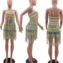 Load image into Gallery viewer, New colorful hook knit tassel set AY2025
