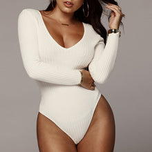 Load image into Gallery viewer, V-neck long-sleeved one-piece top(AY1592)