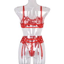 Load image into Gallery viewer, Sexy Red Garter Belt Three Piece Set(AY1680)