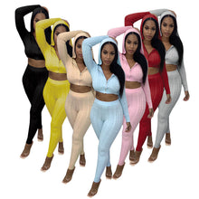 Load image into Gallery viewer, Knitted sweater hooded two-piece suit(AY1565)