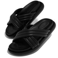 Load image into Gallery viewer, Platform muffin cross plus size slippers(HPSD195)