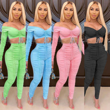 Load image into Gallery viewer, Sexy pleated breast wrap sexy suit AY1192