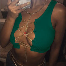 Load image into Gallery viewer, Sexy Metal Chain Cropped Tank Top T-Shirt(AY1832)