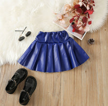Load image into Gallery viewer, Children's PU pleated skirt short skirt AY3086
