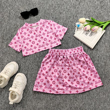 Load image into Gallery viewer, Children's printed short skirt set AY3014
