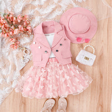 Load image into Gallery viewer, c=Children's vest, T-shirt, hat, skirt, four piece set AY3097
