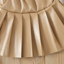 Load image into Gallery viewer, Children's PU pleated skirt short skirt AY3086
