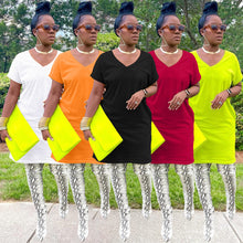Load image into Gallery viewer, V-neck solid color women's fashion dress AY2808
