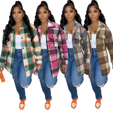 Load image into Gallery viewer, Loose checked shirt Maoni coat AY3270
