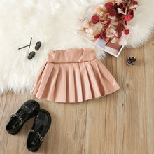 Load image into Gallery viewer, Children's PU pleated skirt short skirt AY3086
