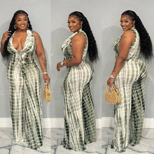 Load image into Gallery viewer, Plus size women's casual tie dye printed suit AY3397

