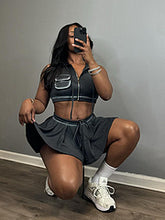 Load image into Gallery viewer, Casual zipper lace-up skirt suit women's clothing AY3518
