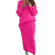 Load image into Gallery viewer, New women's fashion for Autumn/Winter 2022 twist stitch sweater set skirt AY2579

