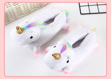 Load image into Gallery viewer, Hot-selling children's cute unicorn plush slippers（HPSD132）
