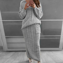 Load image into Gallery viewer, New women's fashion for Autumn/Winter 2022 twist stitch sweater set skirt AY2579
