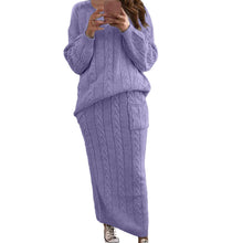 Load image into Gallery viewer, New women's fashion for Autumn/Winter 2022 twist stitch sweater set skirt AY2579
