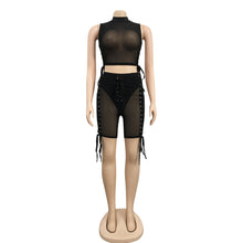 Load image into Gallery viewer, See through webbing straps mesh two-piece set AY2034
