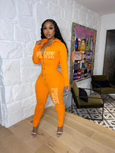 Load image into Gallery viewer, Fashion Letter Print Hooded Zipper Two Piece Set（AY2365）
