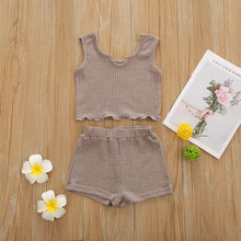 Load image into Gallery viewer, Hot selling children's solid color sleeveless suit
