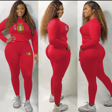 Load image into Gallery viewer, Women's gold stamping pattern sports and leisure trade long two sets AY2573
