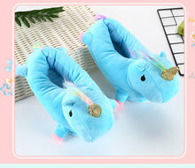 Load image into Gallery viewer, Hot-selling children's cute unicorn plush slippers（HPSD132）
