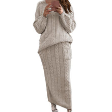 Load image into Gallery viewer, New women's fashion for Autumn/Winter 2022 twist stitch sweater set skirt AY2579

