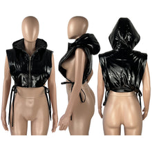 Load image into Gallery viewer, Fashionable bright sleeveless strap hooded vest AY2490
