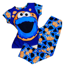 Load image into Gallery viewer, women's cartoon printed short-sleeved trousers two-piece suit
