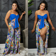 Load image into Gallery viewer, Fashion tube top backless slit trousers two-piece set（AY2233）
